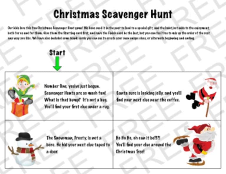 Free Printable Advent Calendar Scavenger Hunt For your Kids | Living ...